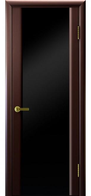 Фото Межкомнатная дверь "М1", венге, черное стекло